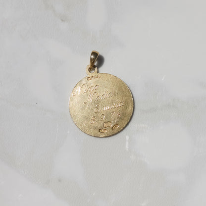 Vintage Augis UnoAErre Italian Love Medal 18k