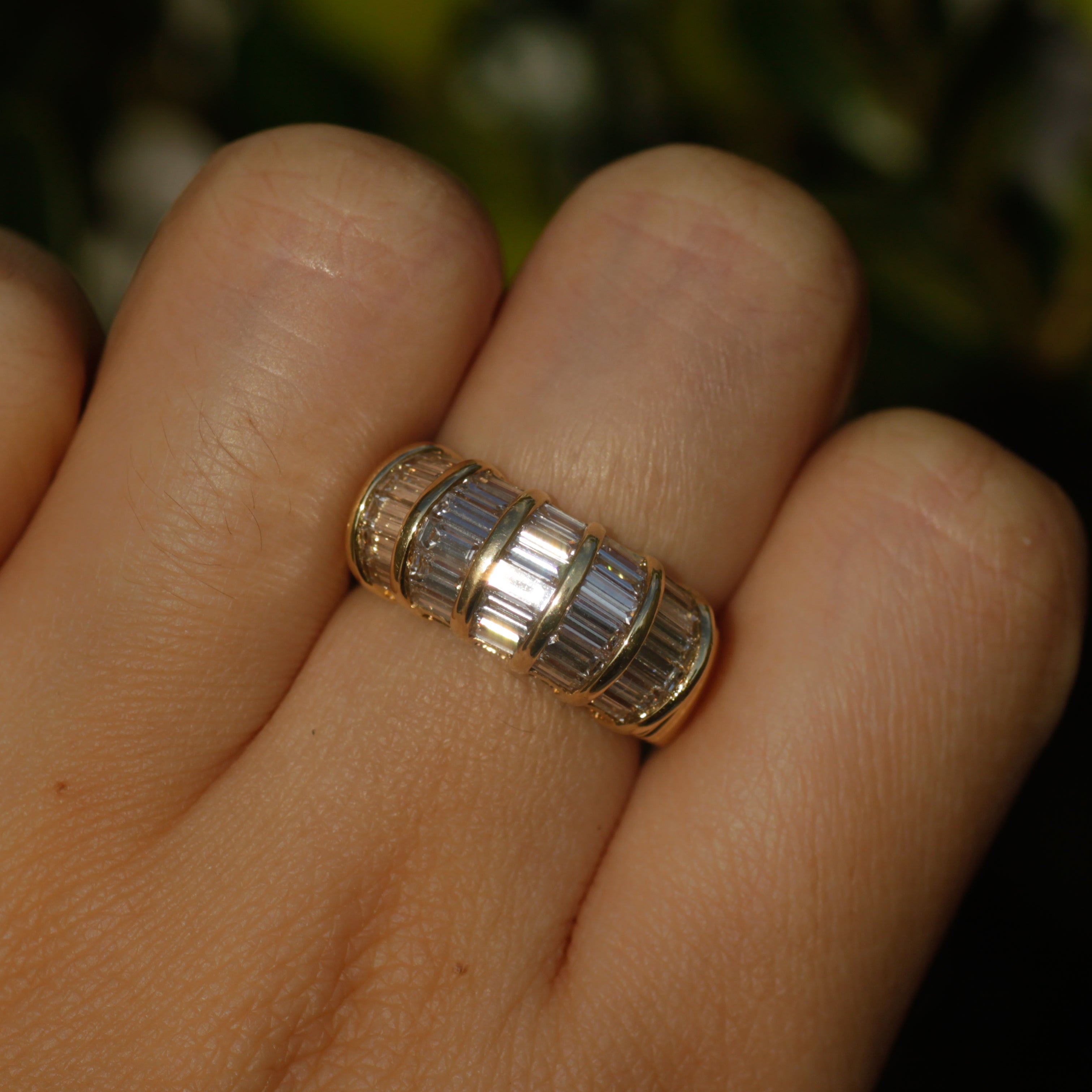 Vintage Diamond Baguette Dome Ring
