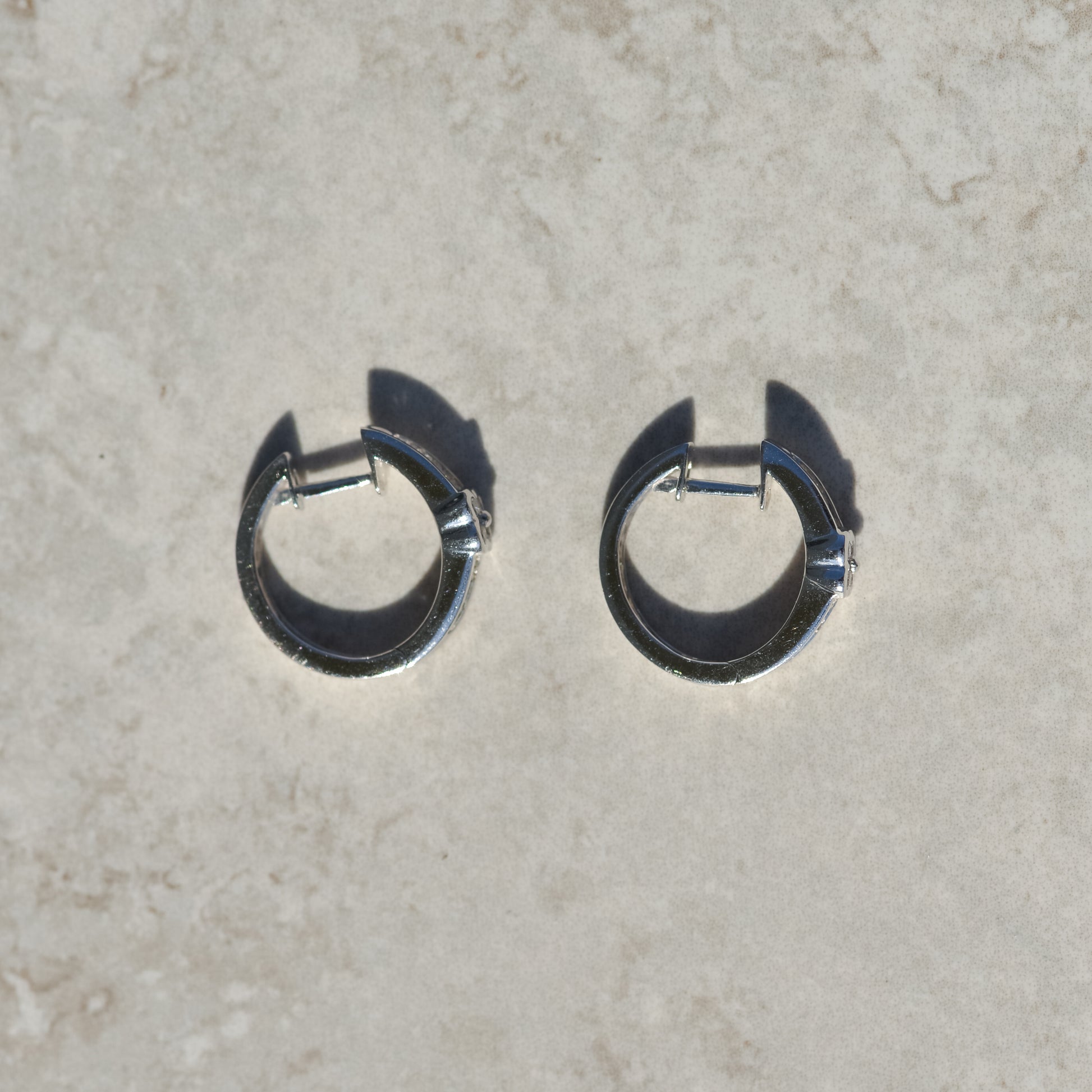 Estate Baguette Diamond Hoop Earrings
