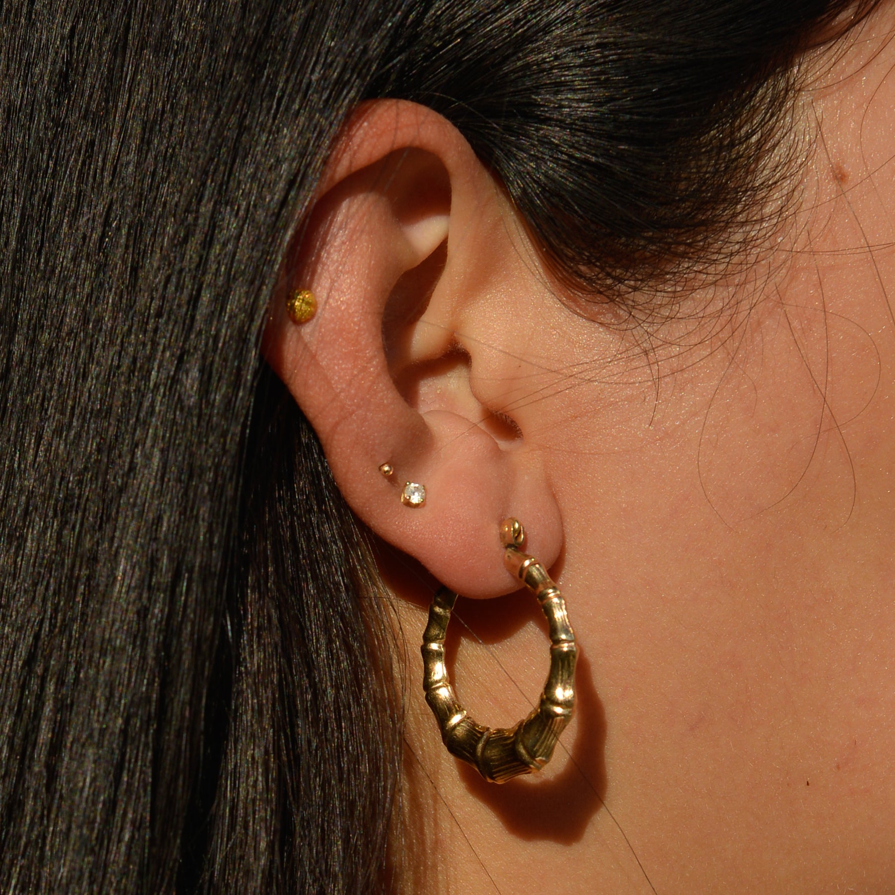 Vintage Bamboo Hoop Earrings