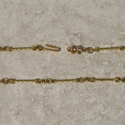 Vintage Twisted Bar Chain Necklace