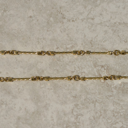 Vintage Twisted Bar Chain Necklace