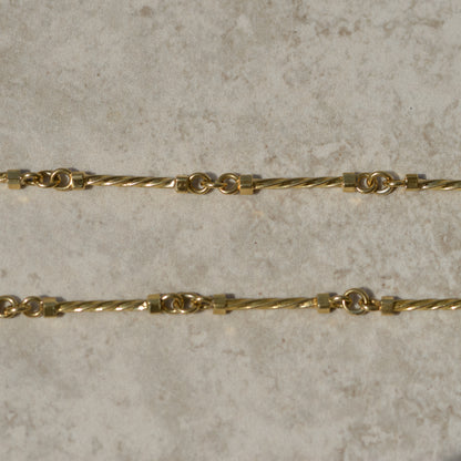 Vintage Twisted Bar Chain Necklace