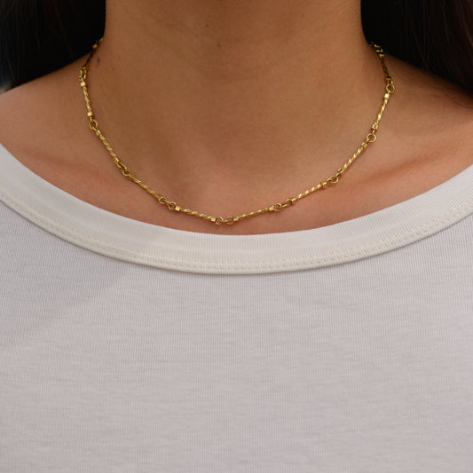 Vintage Twisted Bar Chain Necklace