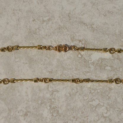 Vintage Twisted Bar Chain Necklace