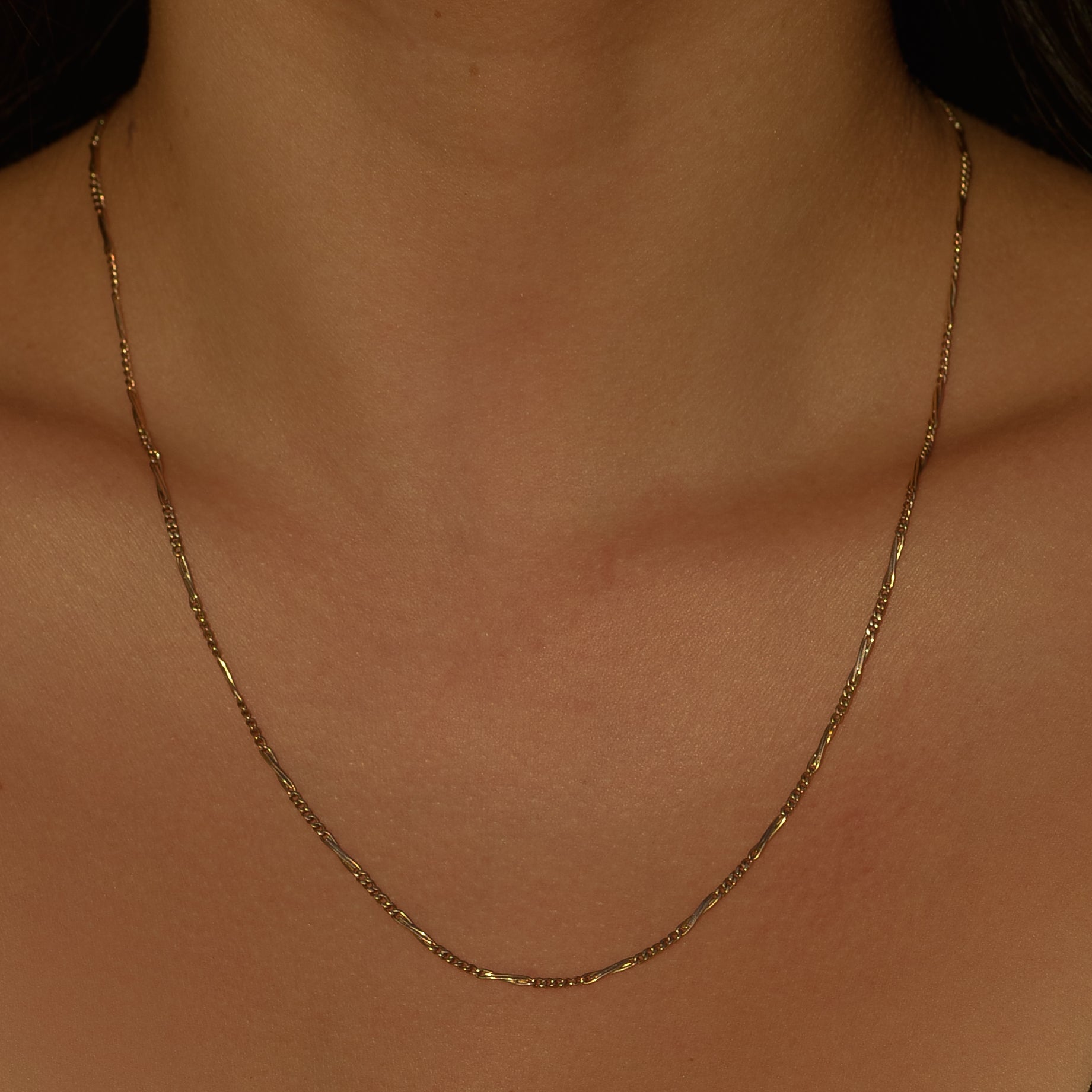 Vintage Fancy Figaro Chain 20" 14k