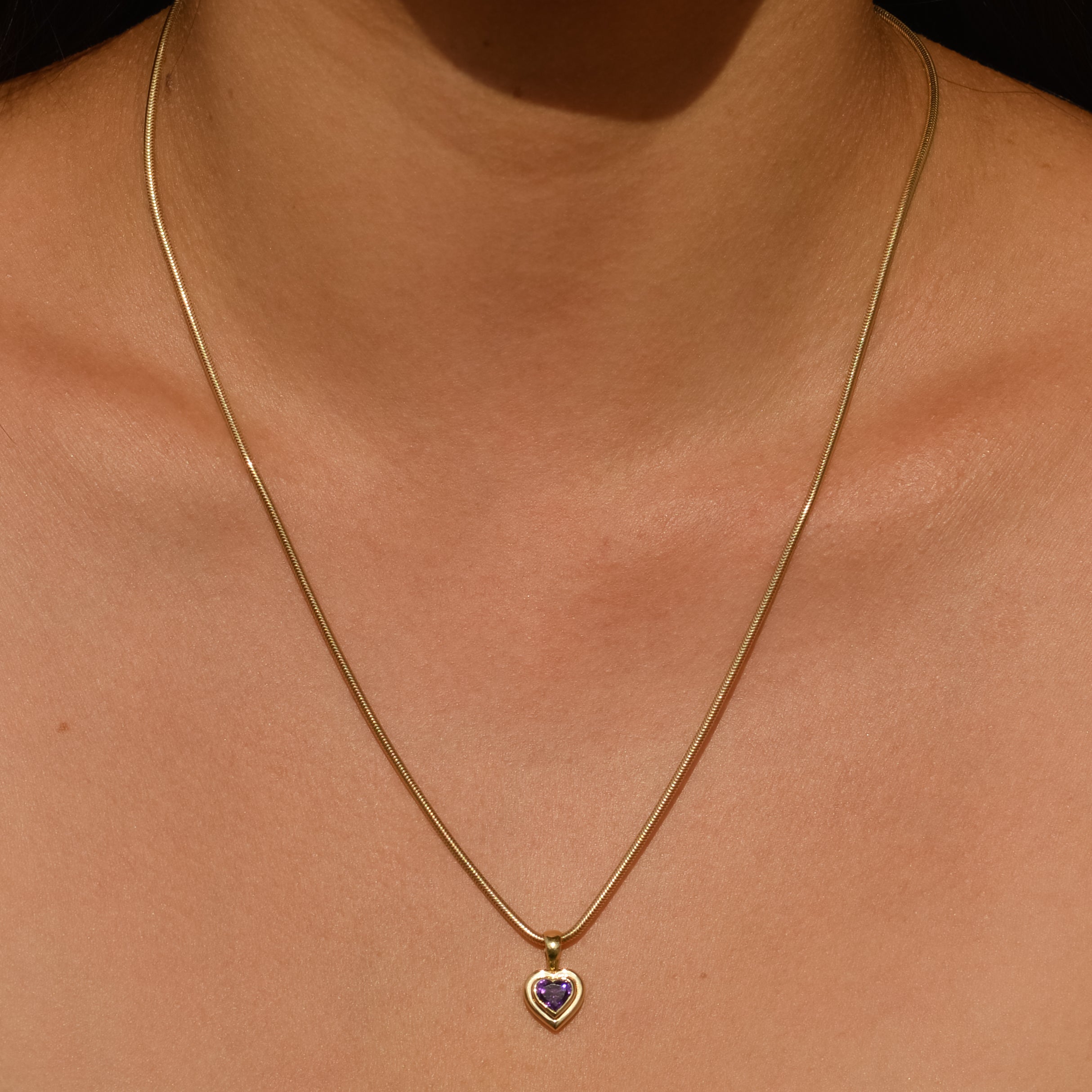 Bubble Bezel Pendant, amethyst