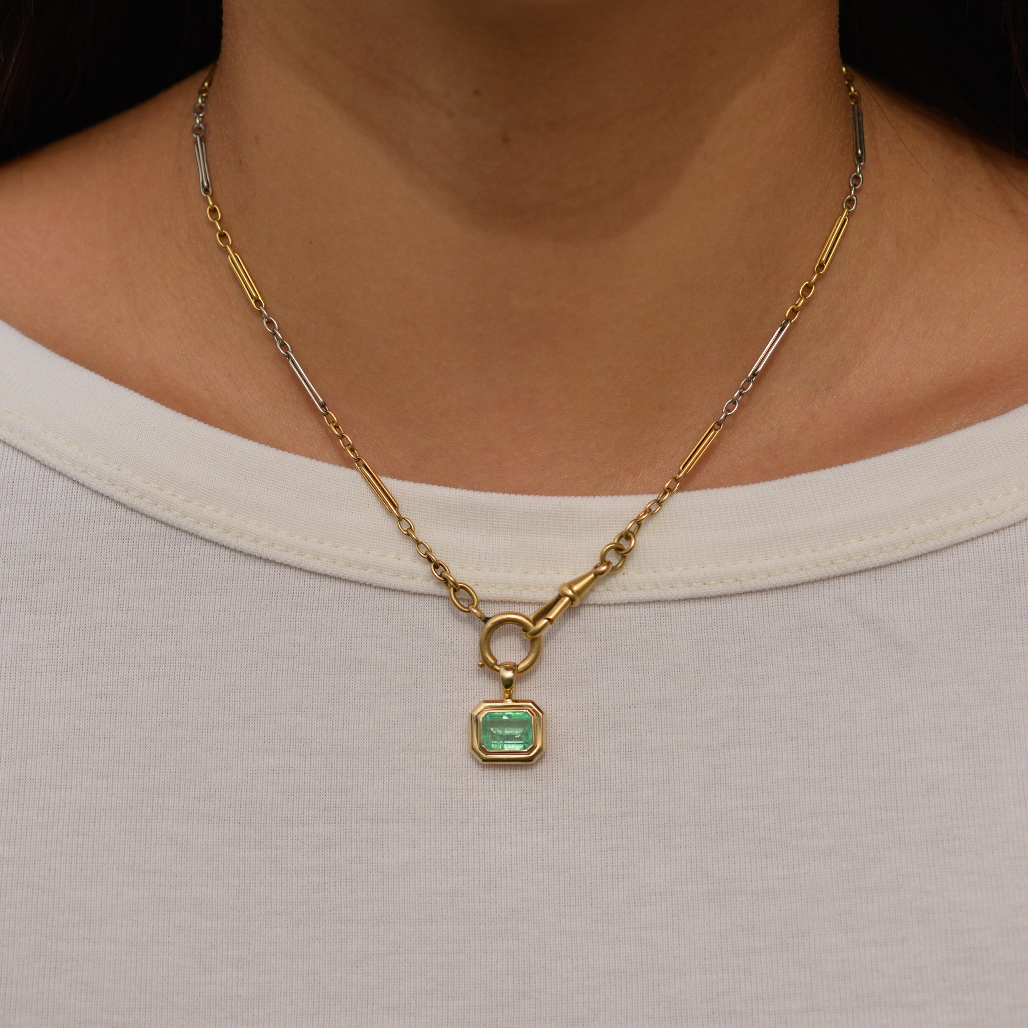 Bubble Bezel Pendant, emerald