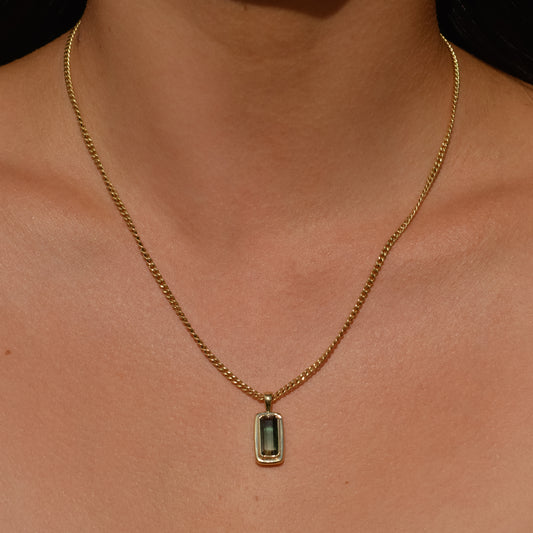 09: Bubble Bezel pendant, bicolor tourmaline