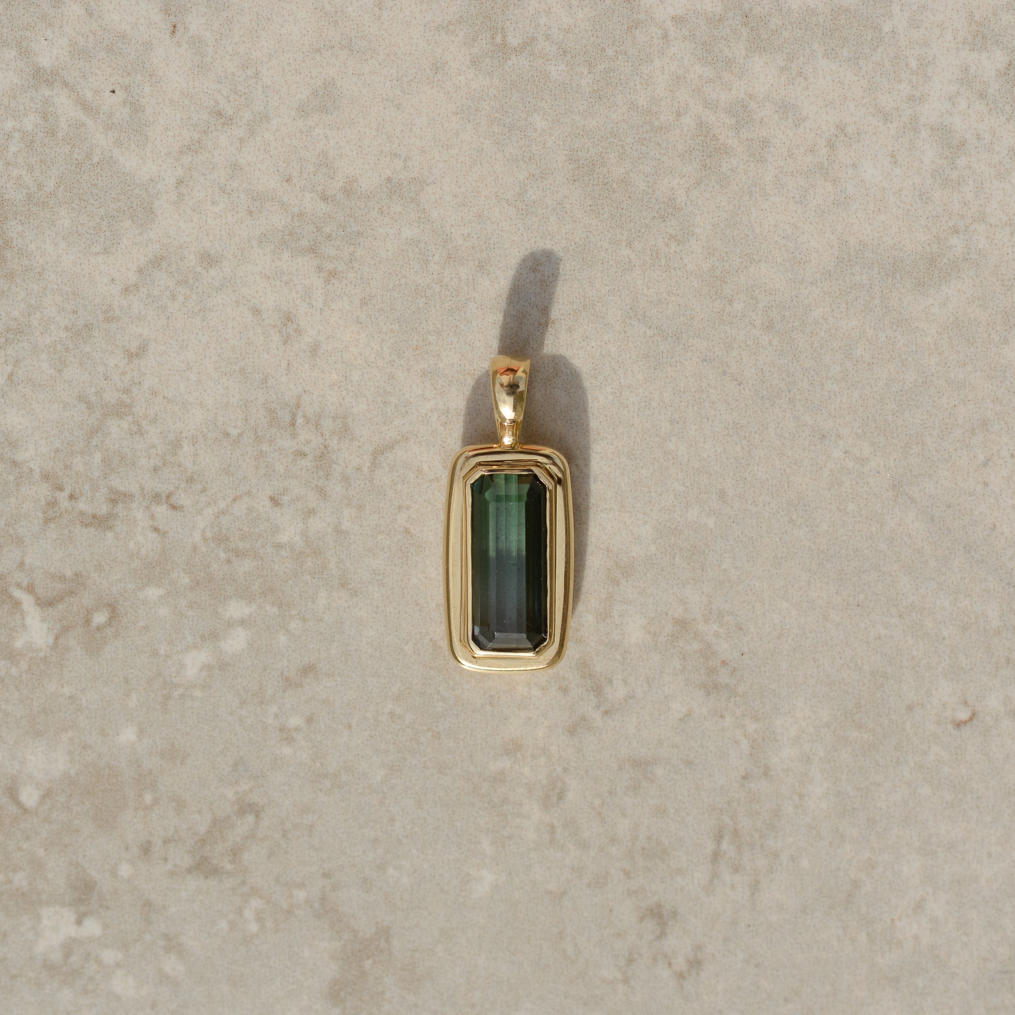 Bubble Bezel Pendant, bicolor tourmaline