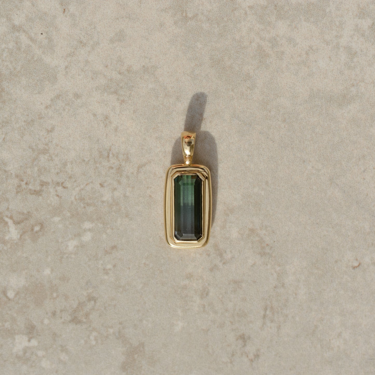 Bubble Bezel Pendant, bicolor tourmaline