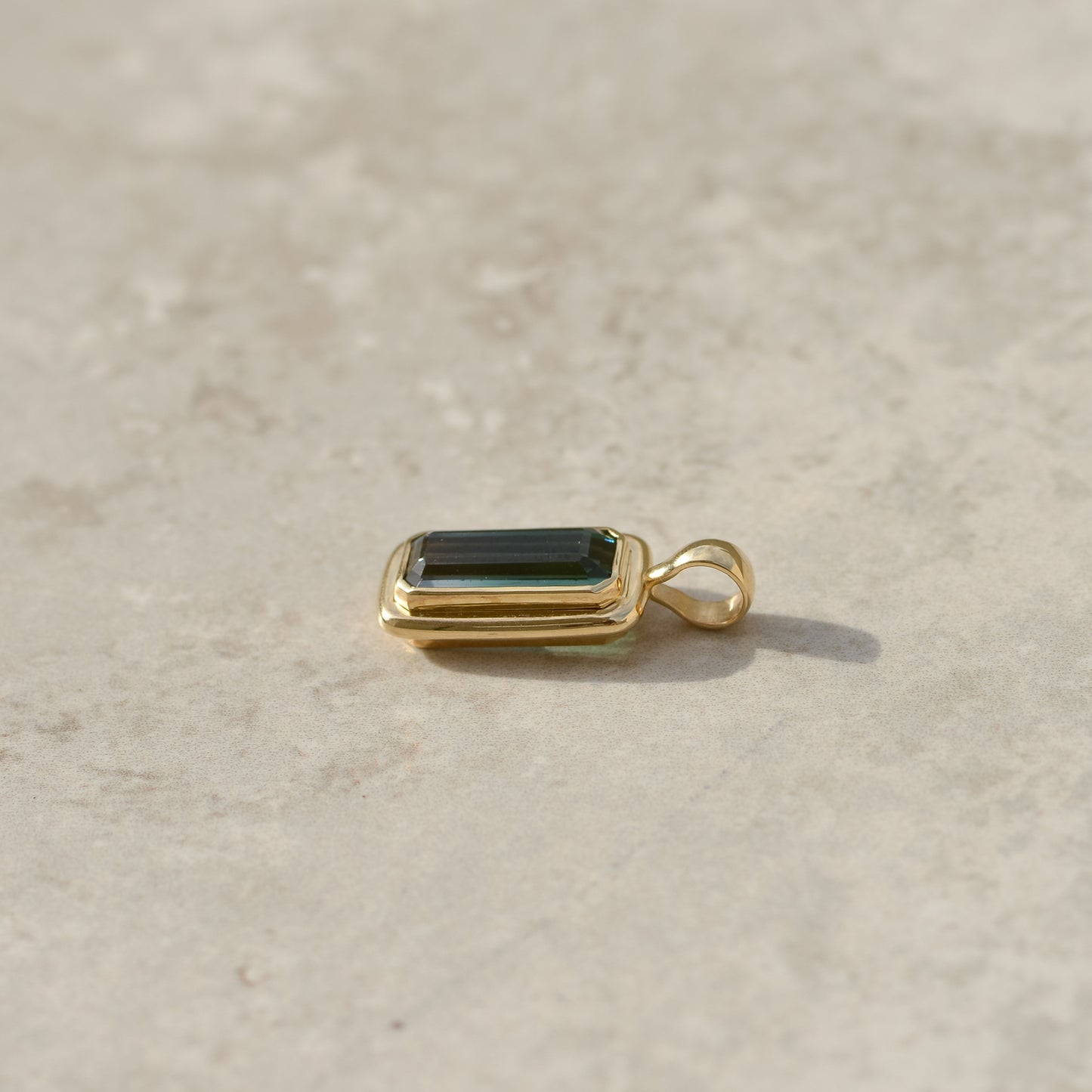 Bubble Bezel Pendant, bicolor tourmaline