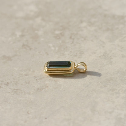 Bubble Bezel Pendant, bicolor tourmaline