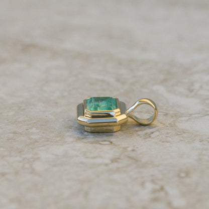 Bubble Bezel Pendant, emerald
