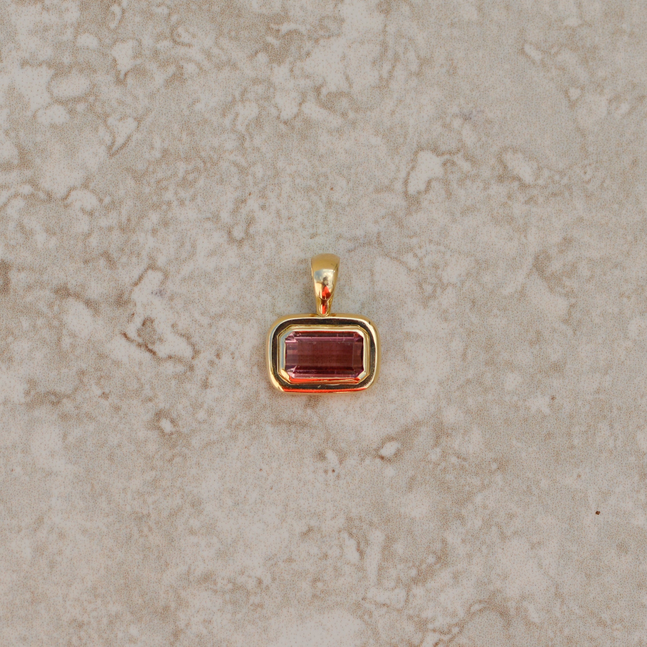 Bubble Bezel Pendant, bicolor tourmaline
