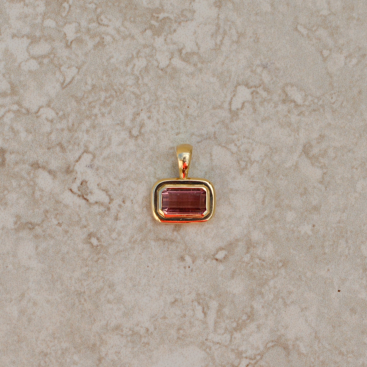 09: Bubble Bezel pendant, bicolor tourmaline