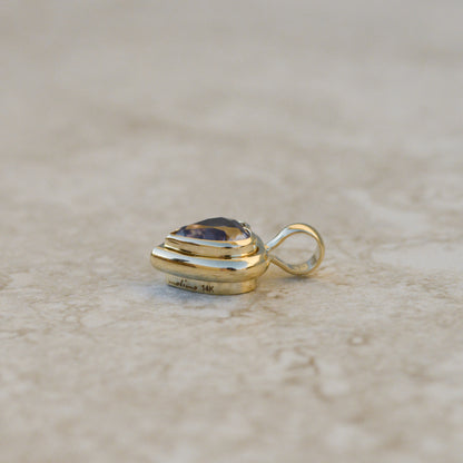 Bubble Bezel Pendant, pink zircon