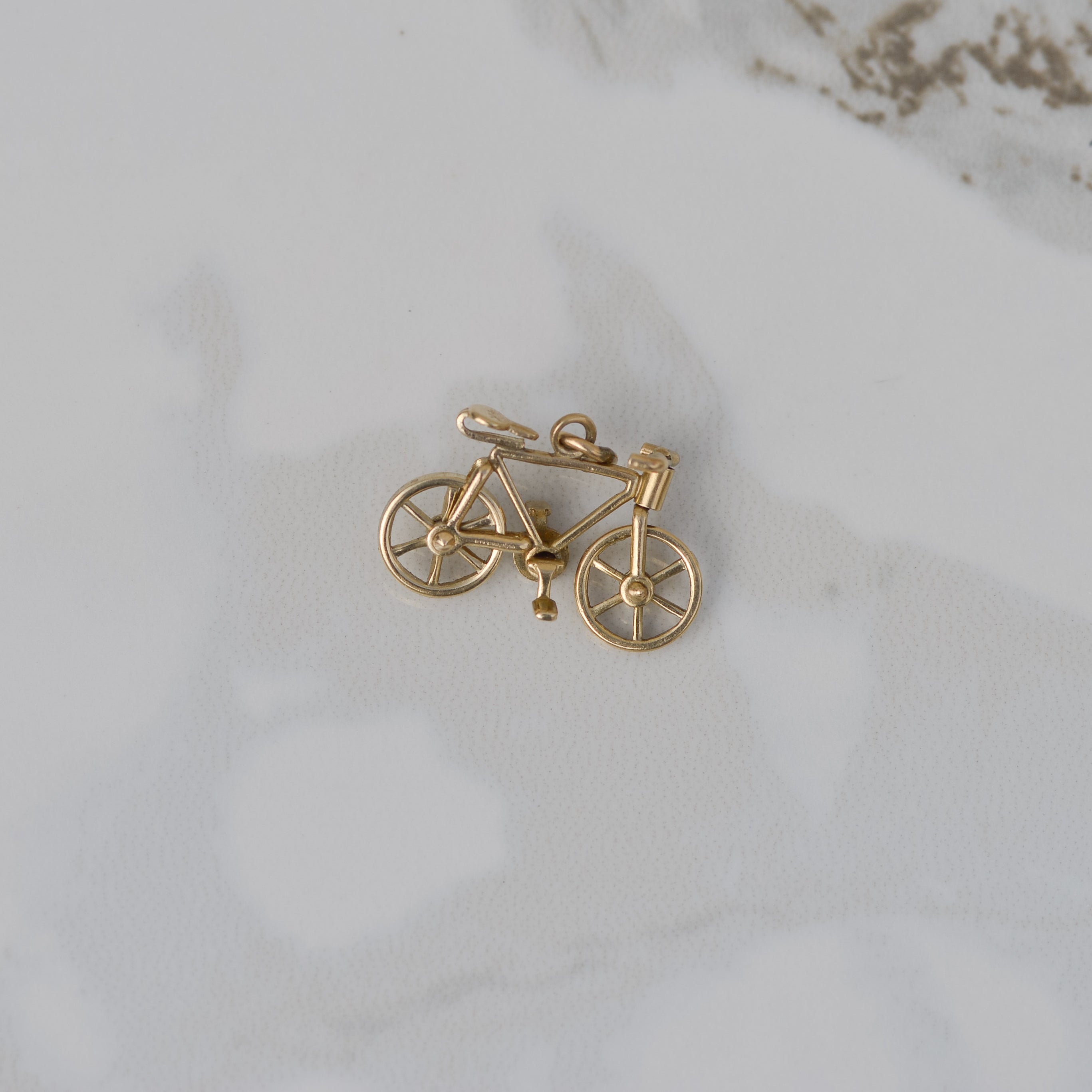 Vintage Articulated Bicycle Charm 14k