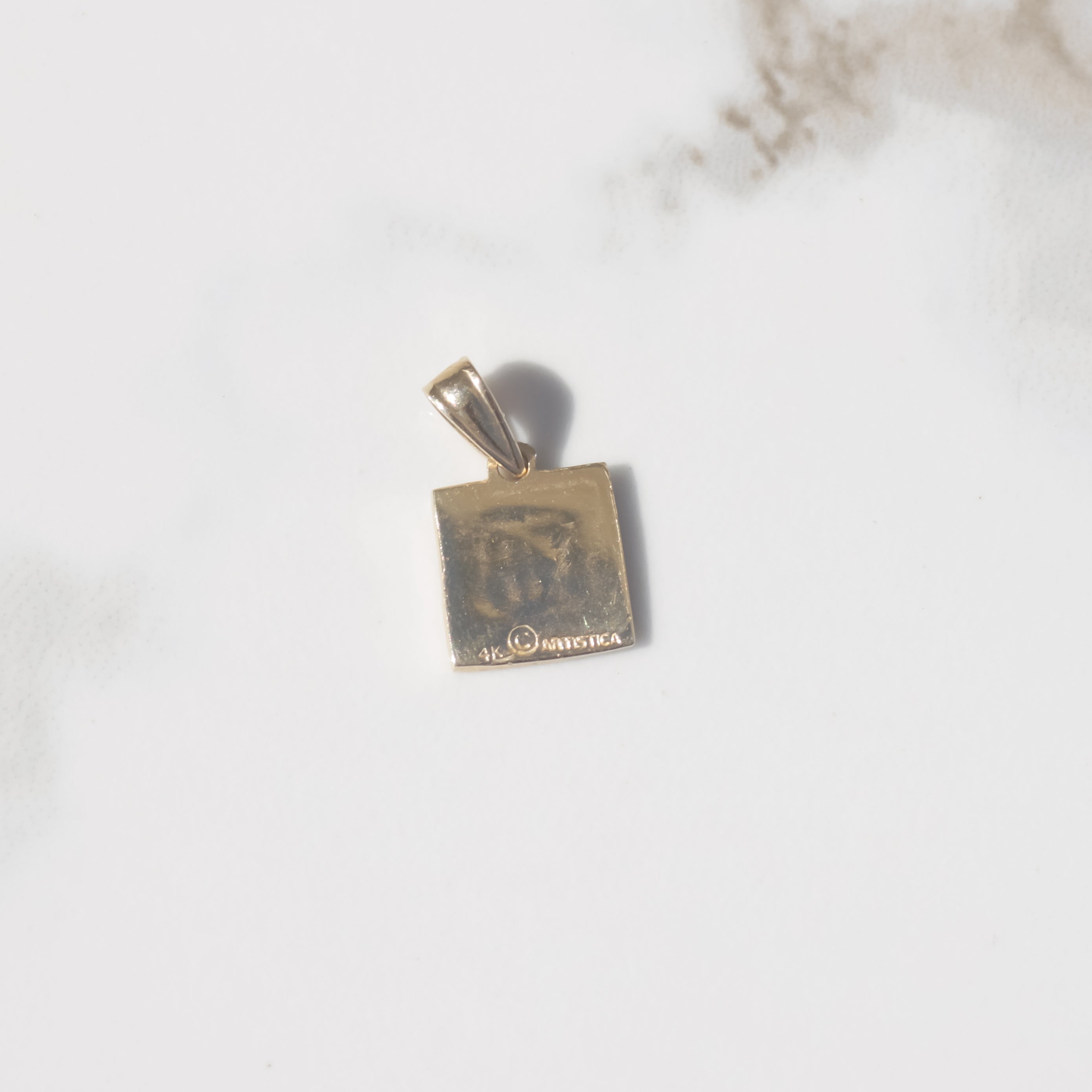 Old English B Initial Charm 14k