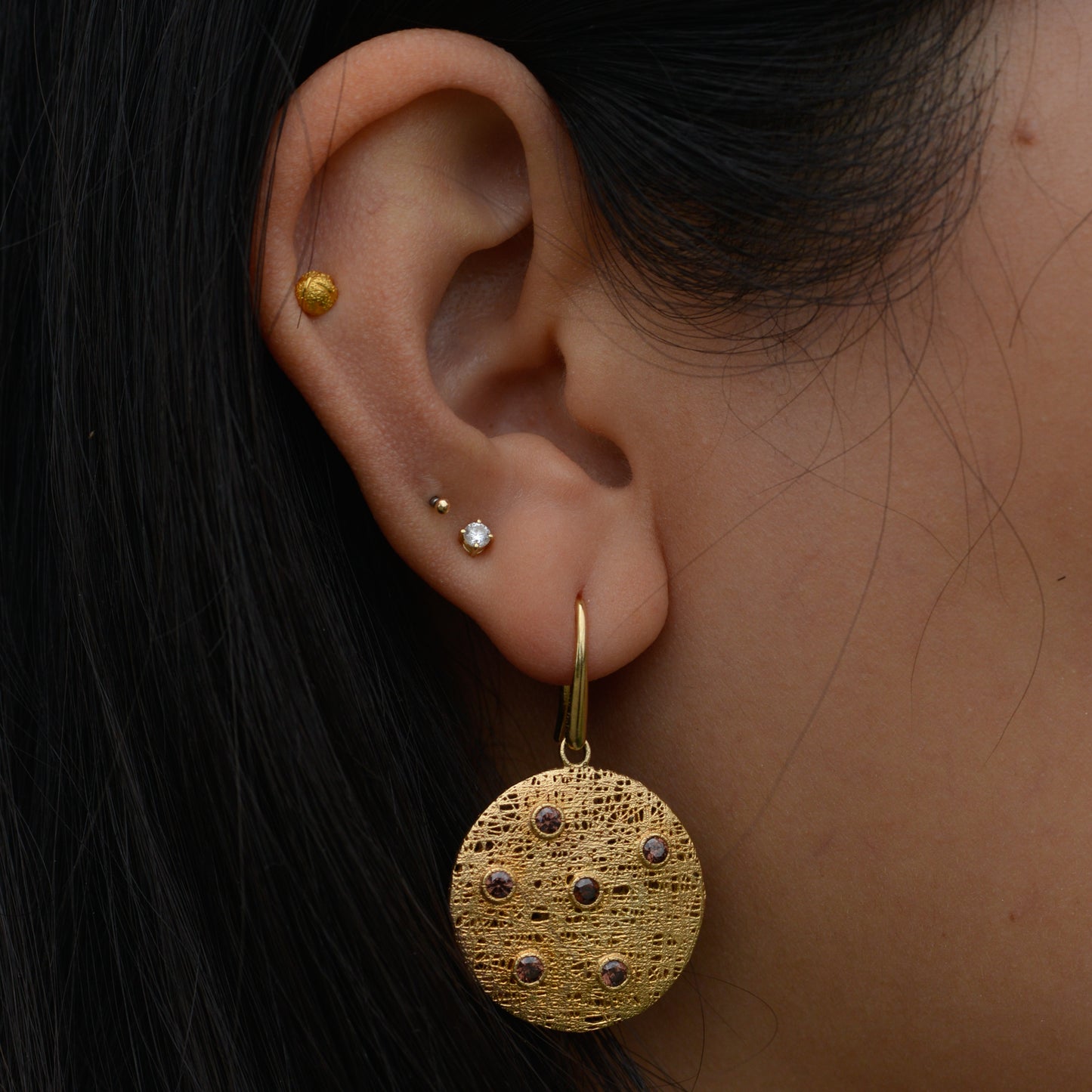 Estate Brown Diamond Abstract Earrings