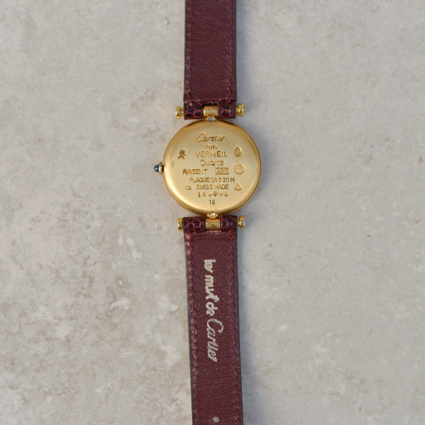 must de Cartier Vendôme, burgundy dial