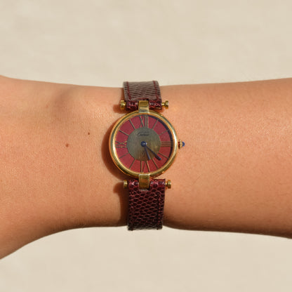 must de Cartier Vendôme, burgundy dial