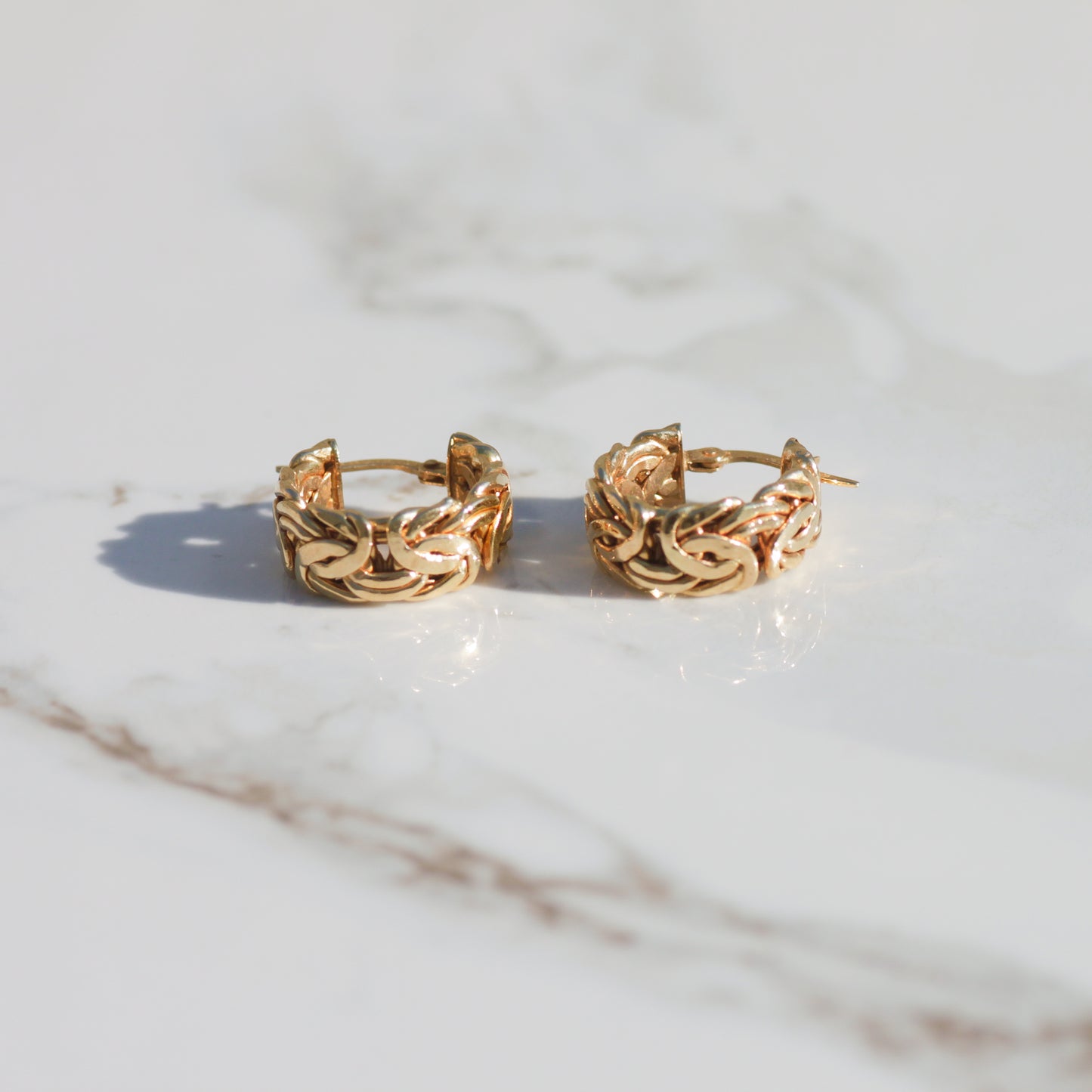 Byzantine Hoop Earrings 14k