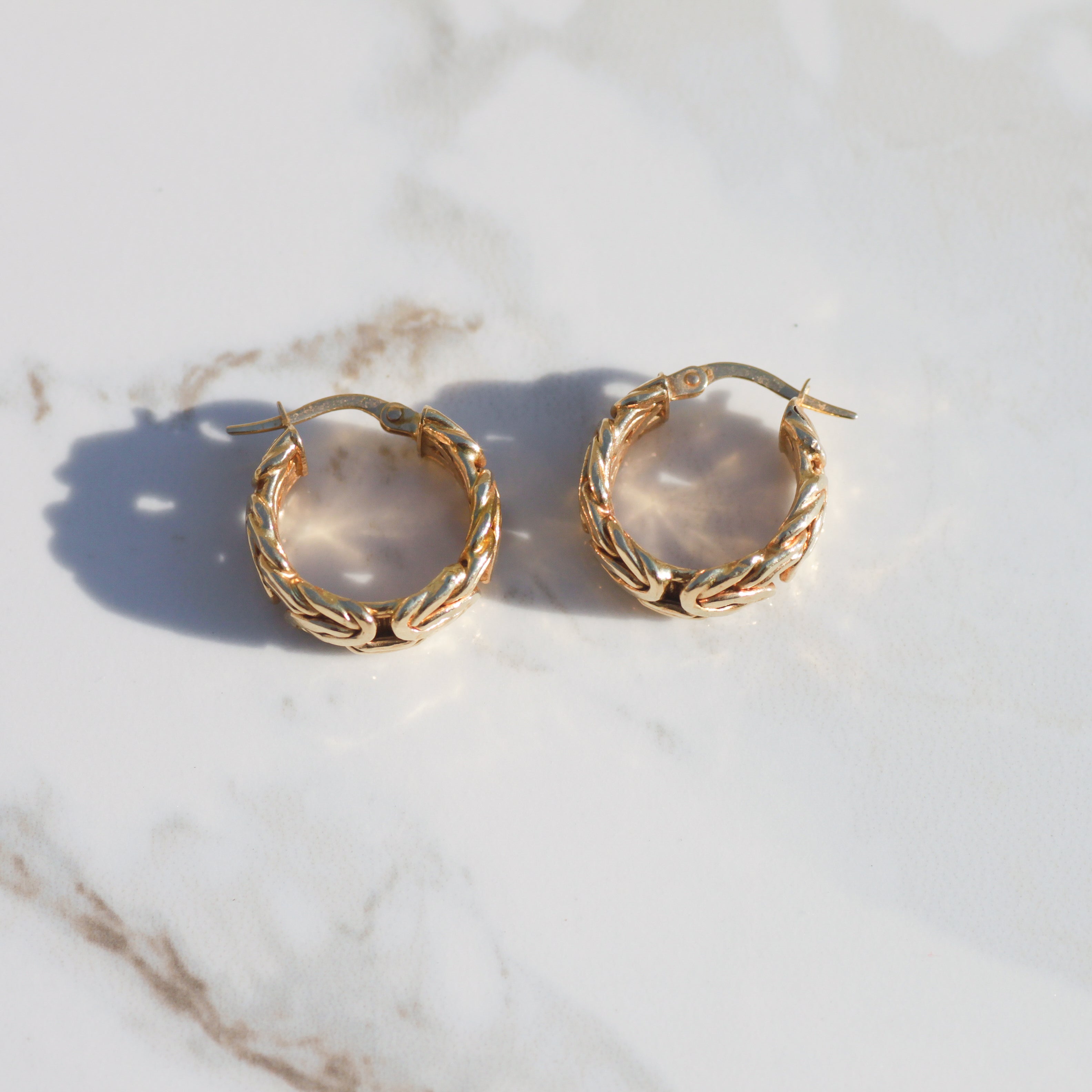 Byzantine Hoop Earrings 14k