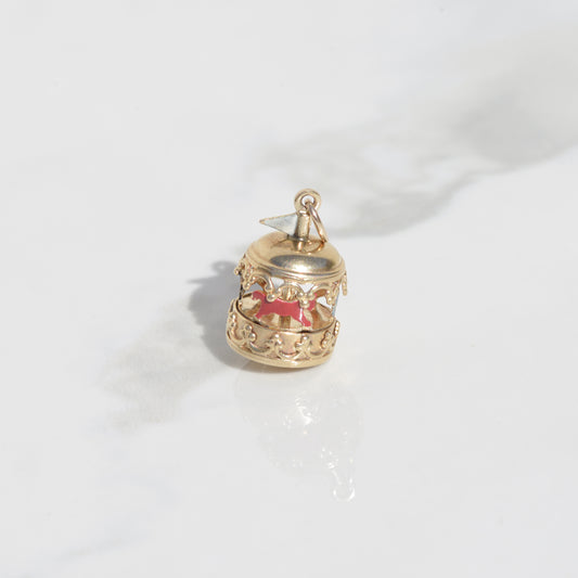 Vintage Carousel Charm 14k