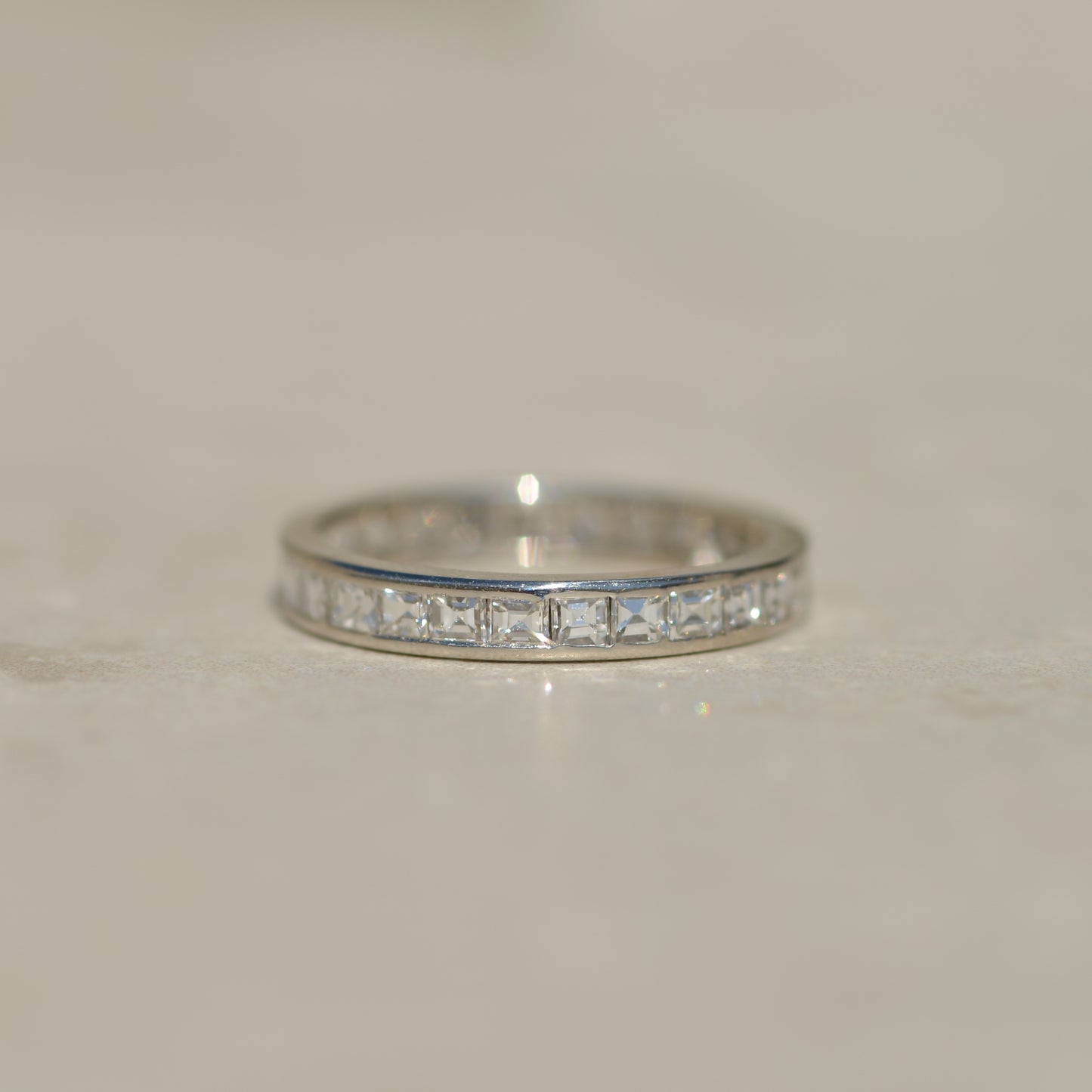 Vintage Carré Cut Diamond Eternity Band