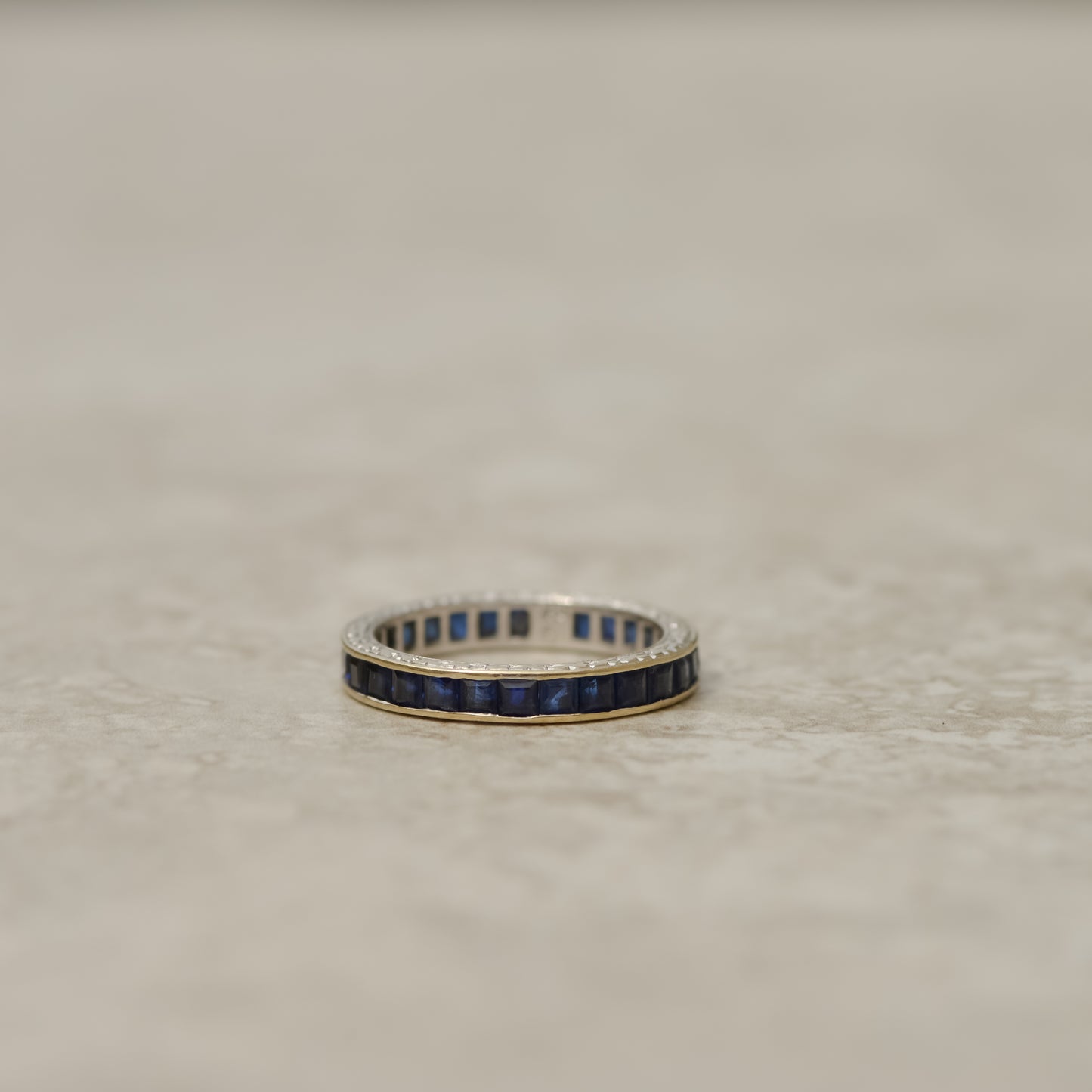 Vintage Channel-set Sapphire Eternity Band