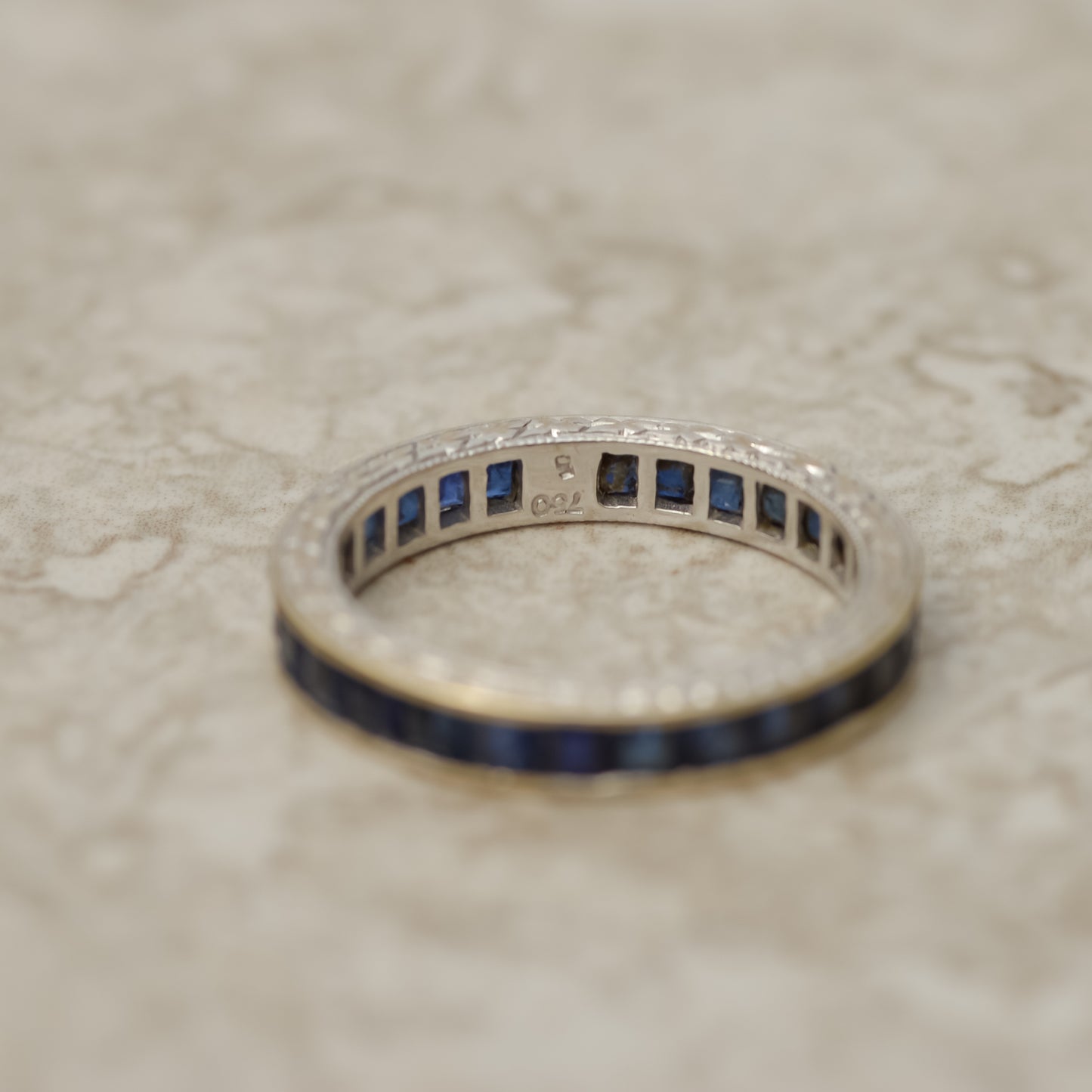 Vintage Channel-set Sapphire Eternity Band