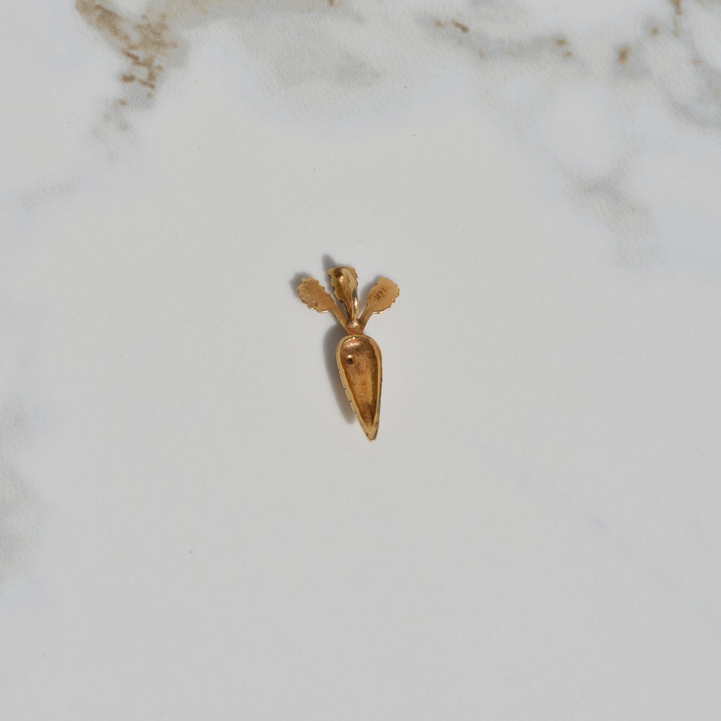 Vintage Carrot Charm 14k