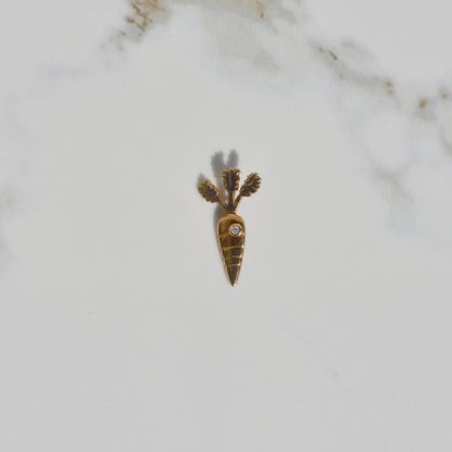 Vintage Carrot Charm 14k