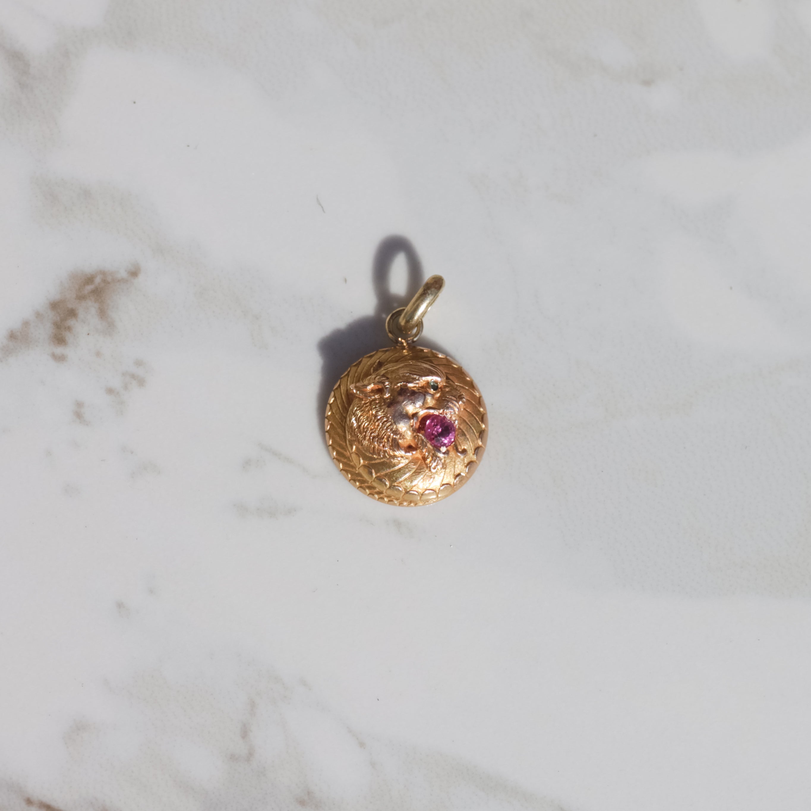 Antique Art Nouveau Cat Pendant