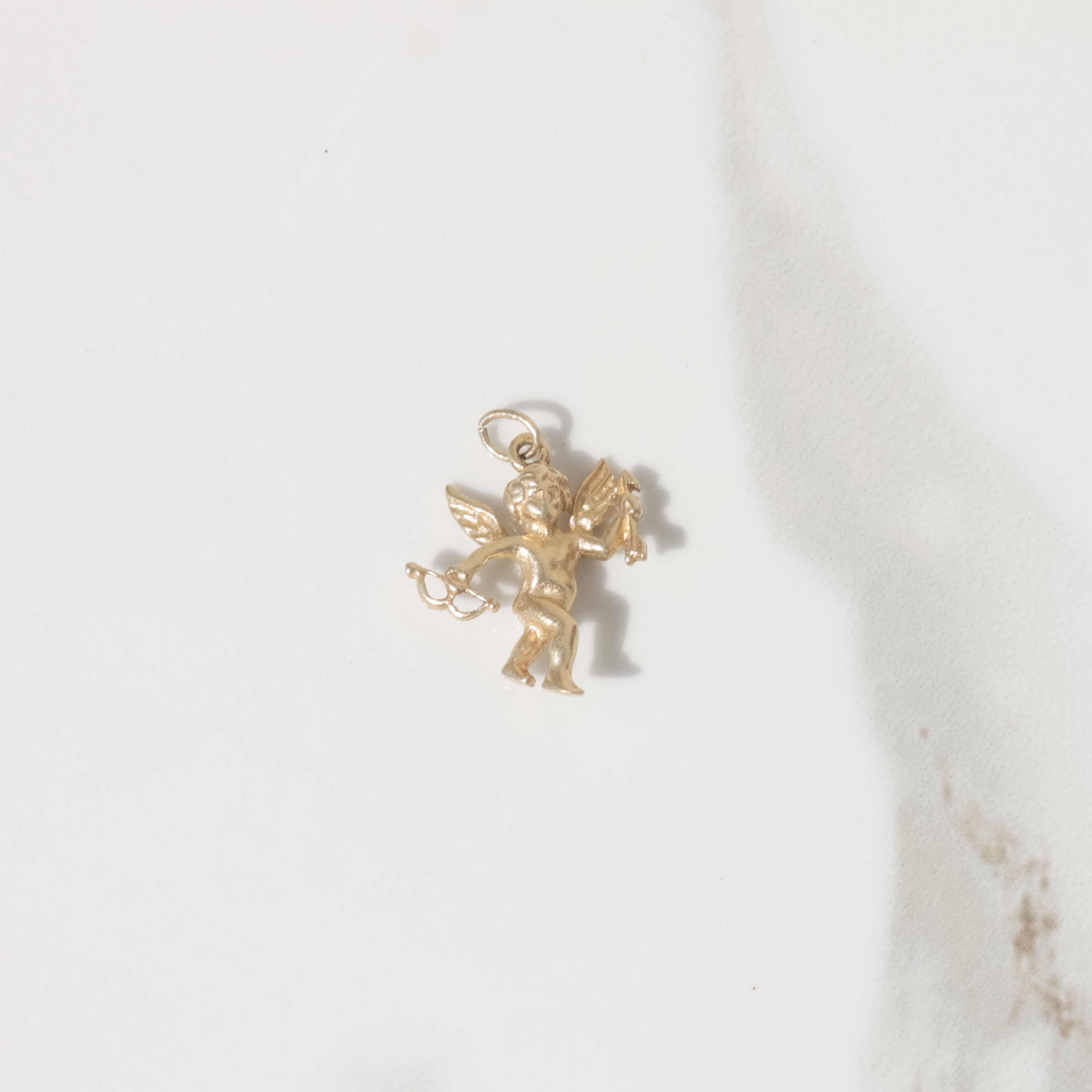Vintage Cupid Charm 14k