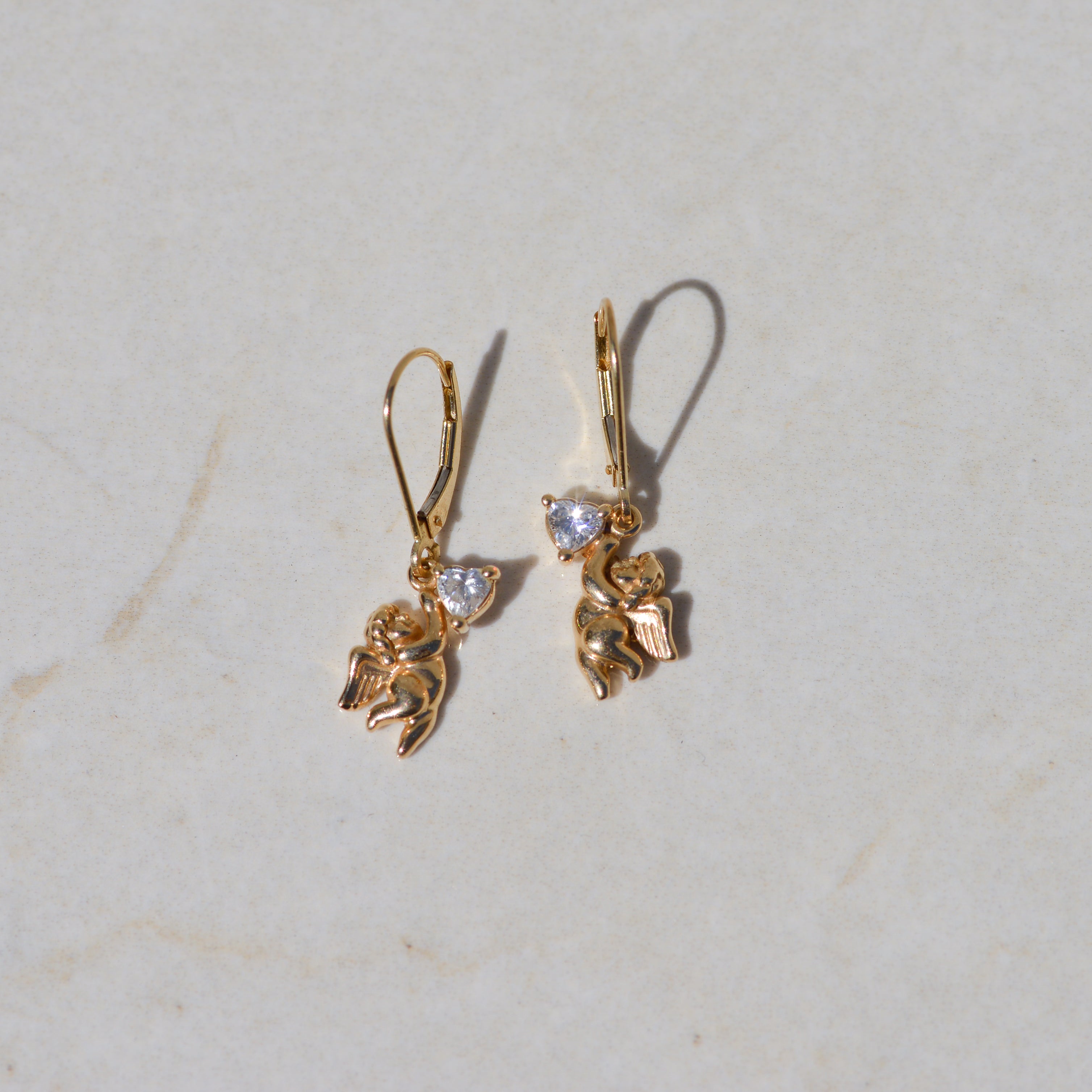 Vintage Cherub Drop Earrings