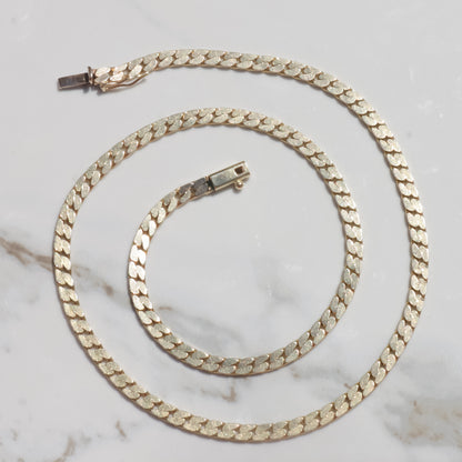 Vintage Flat Curb Chain 16.5" 14k Gold