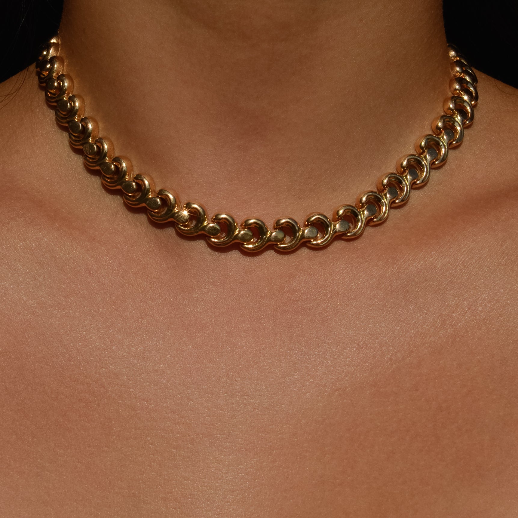 Vintage Fancy Link Chunky Necklace