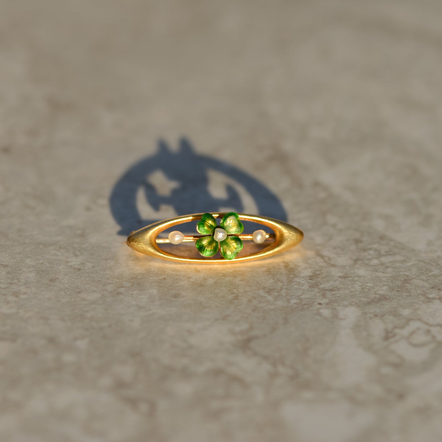 Antique Four-leaf Clover Lingerie Pin