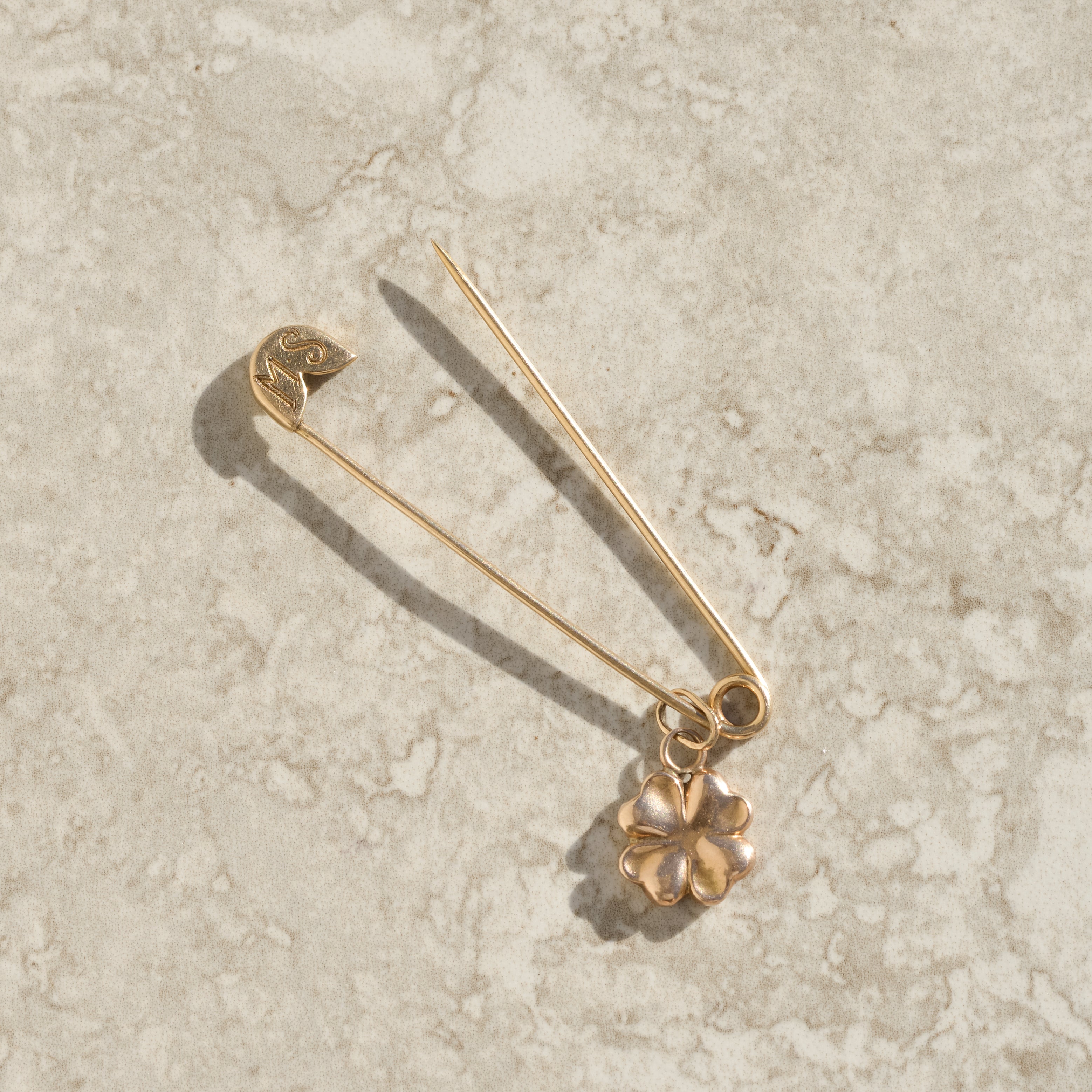 Vintage Four-leaf Clover Charm Pin