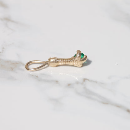 Antique Colombian Emerald Claw Charm 14k