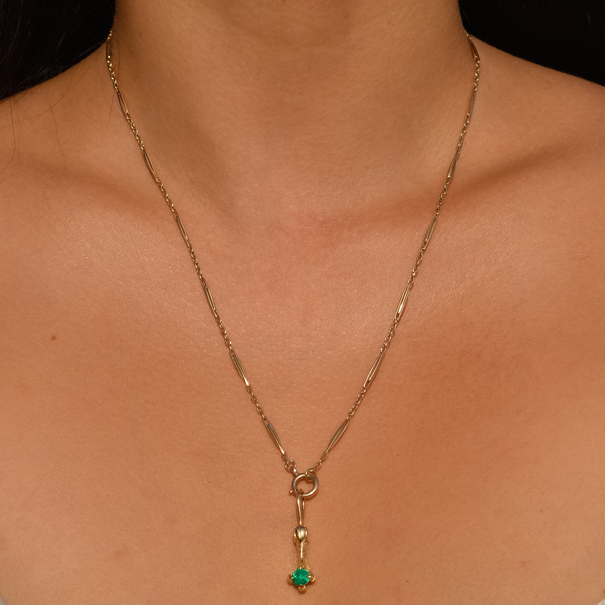 Antique Colombian Emerald Claw Charm