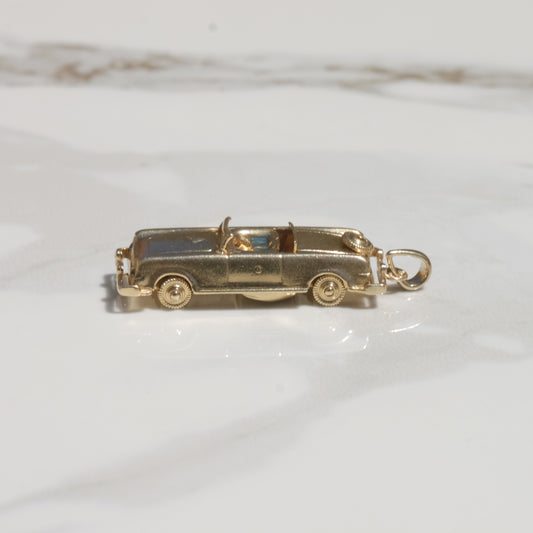 Vintage Articulated Convertible Car Charm 14k