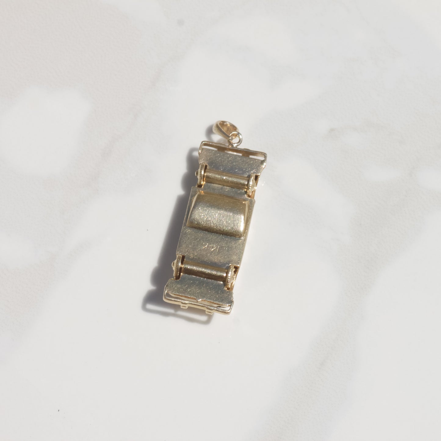 Vintage Articulated Convertible Car Charm 14k