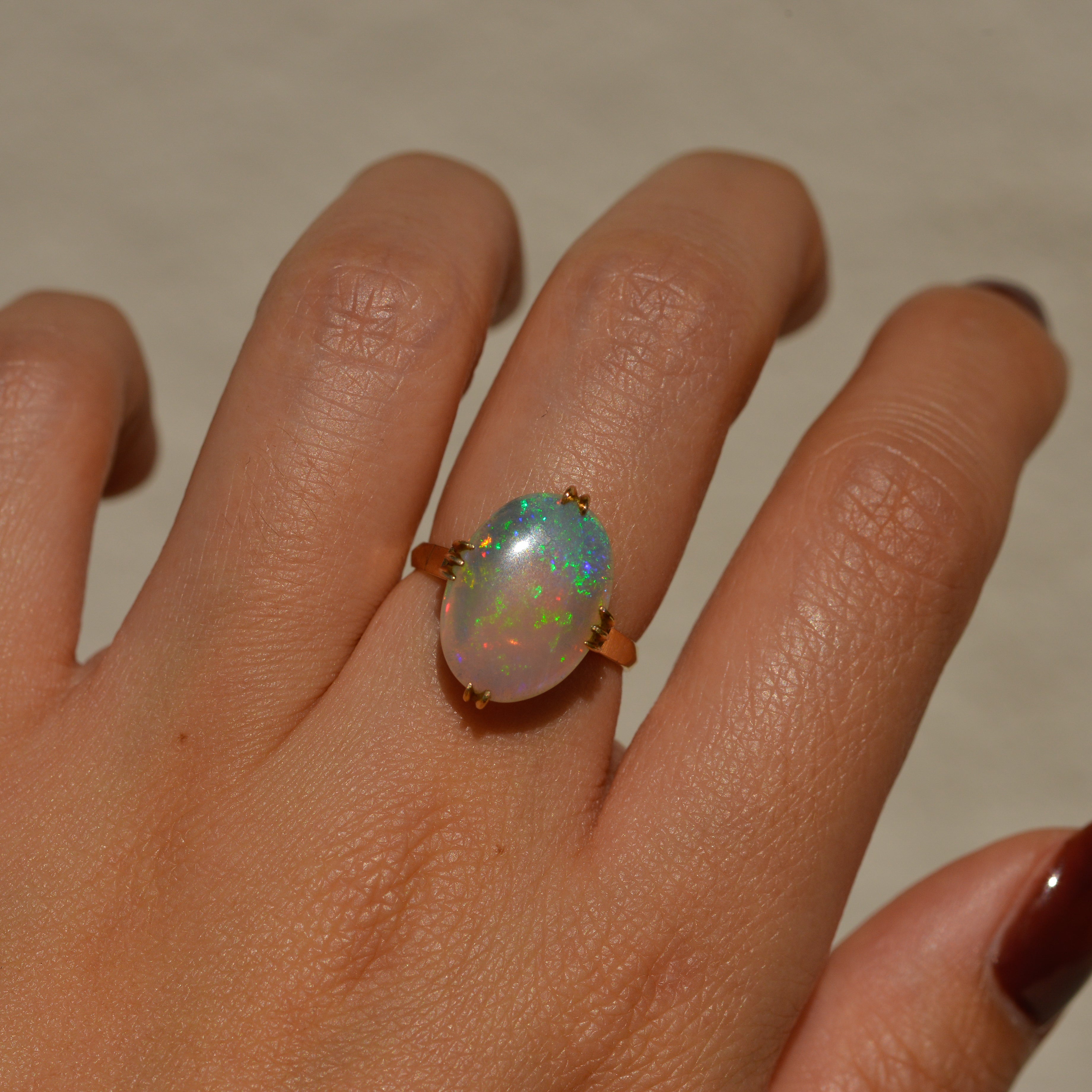 Vintage Crystal Opal Ring
