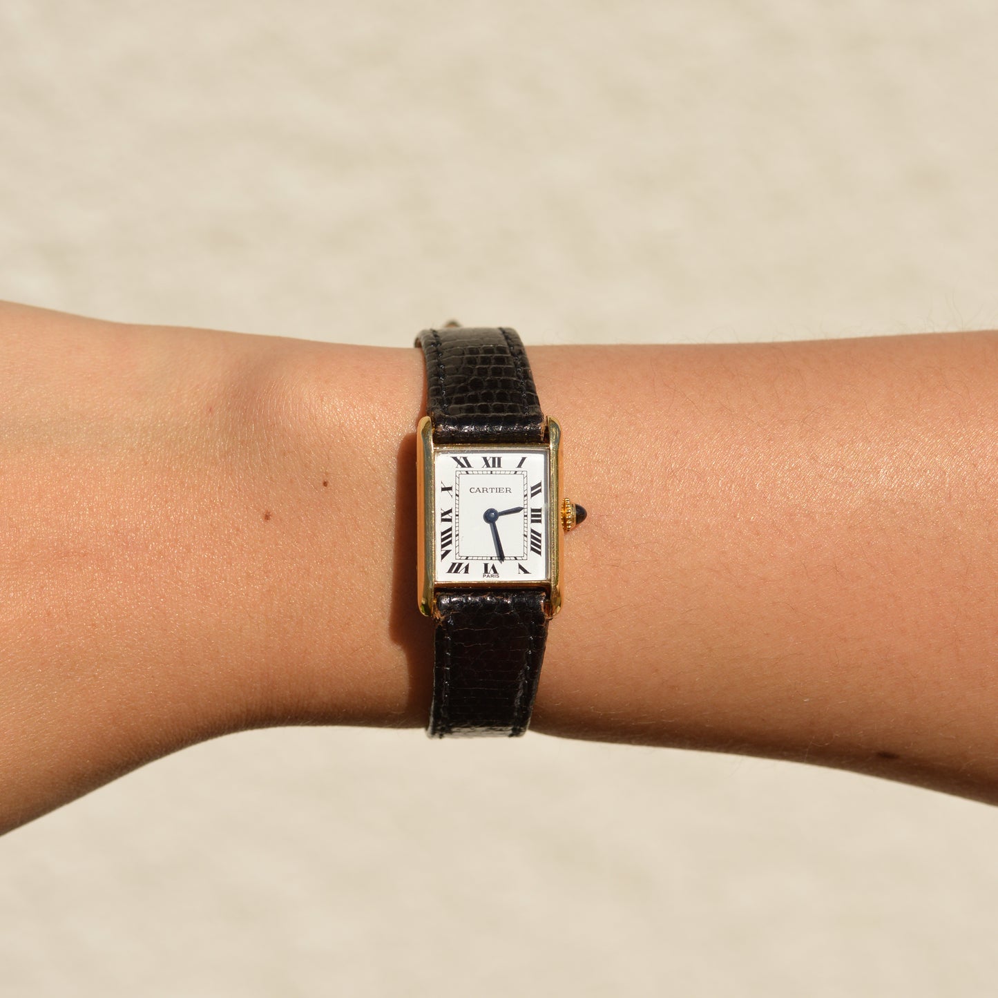 Cartier Tank Louis, manual winding with "Paris" dial