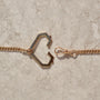 Gold antique watch curb chain from 1920s art deco era, with dog clip and sister hook clasps