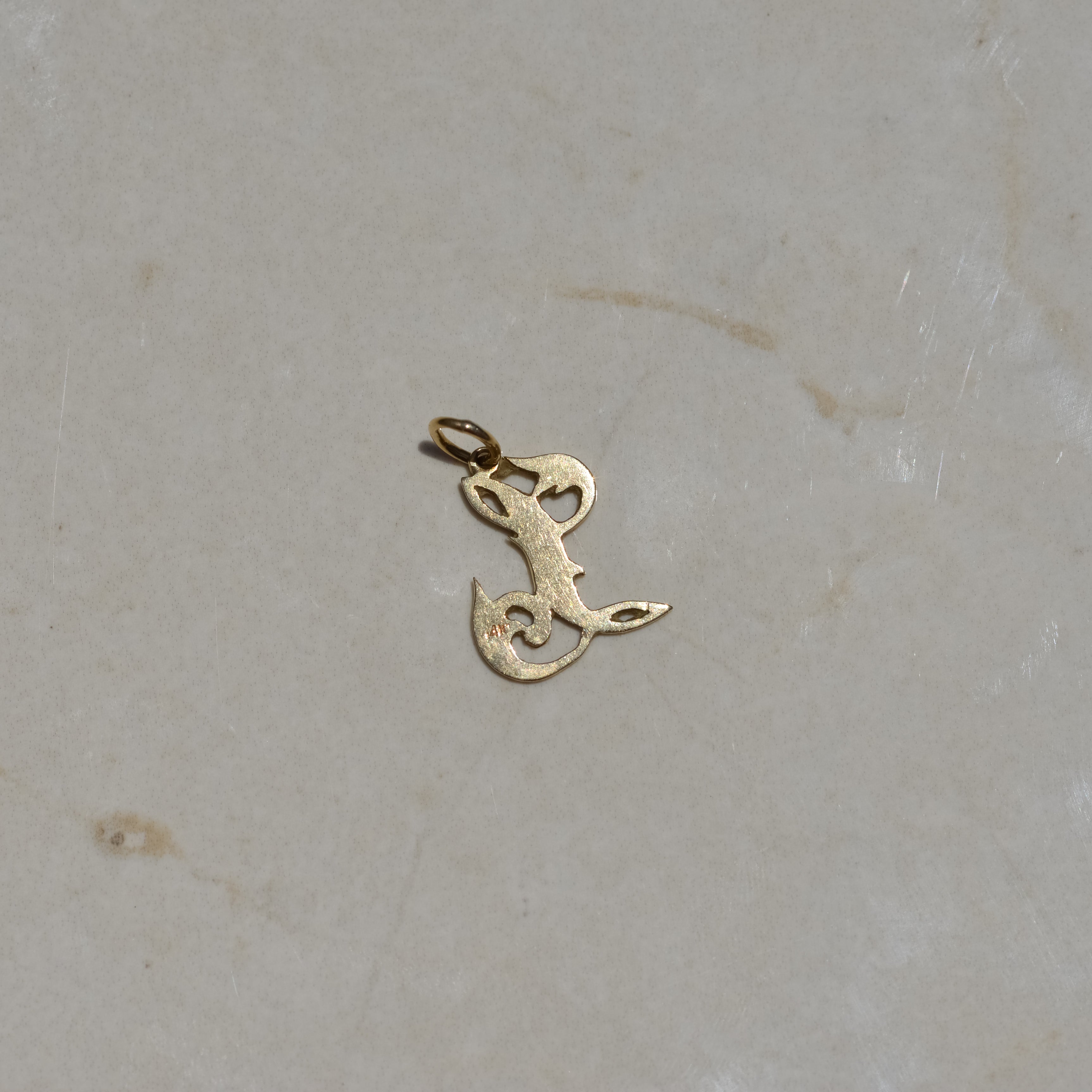 Vintage Cursive L Charm