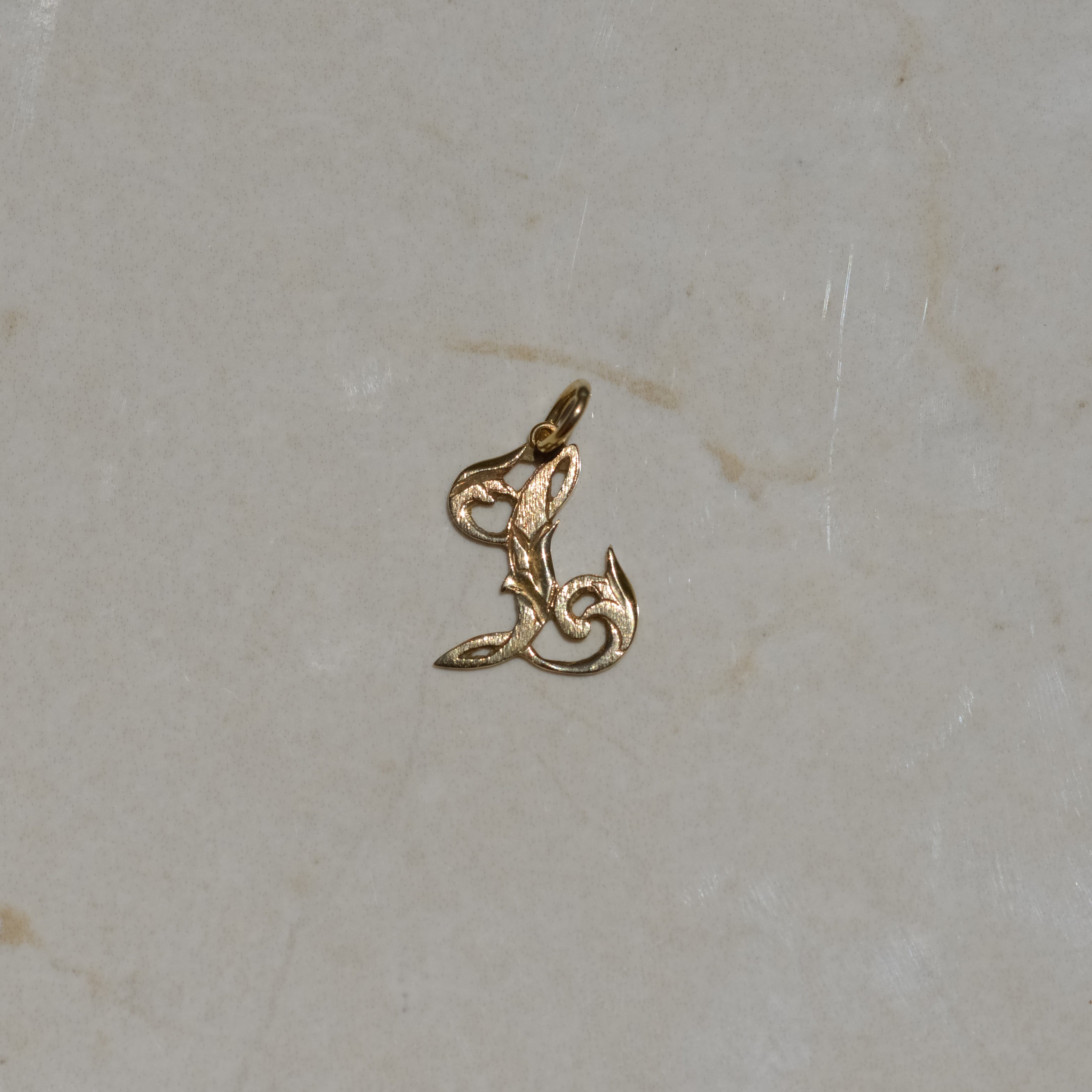 Vintage Cursive L Charm